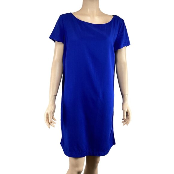 MNG By Mango Dress Size Medium Shift Dress Blue Lanjaron NWT - Picture 1 of 7